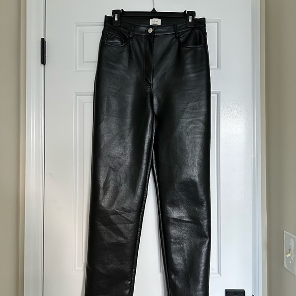 Aritzia Wilfred Black Melina Super High Rise Leather Pant - Picture 8 of 10